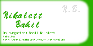 nikolett bahil business card